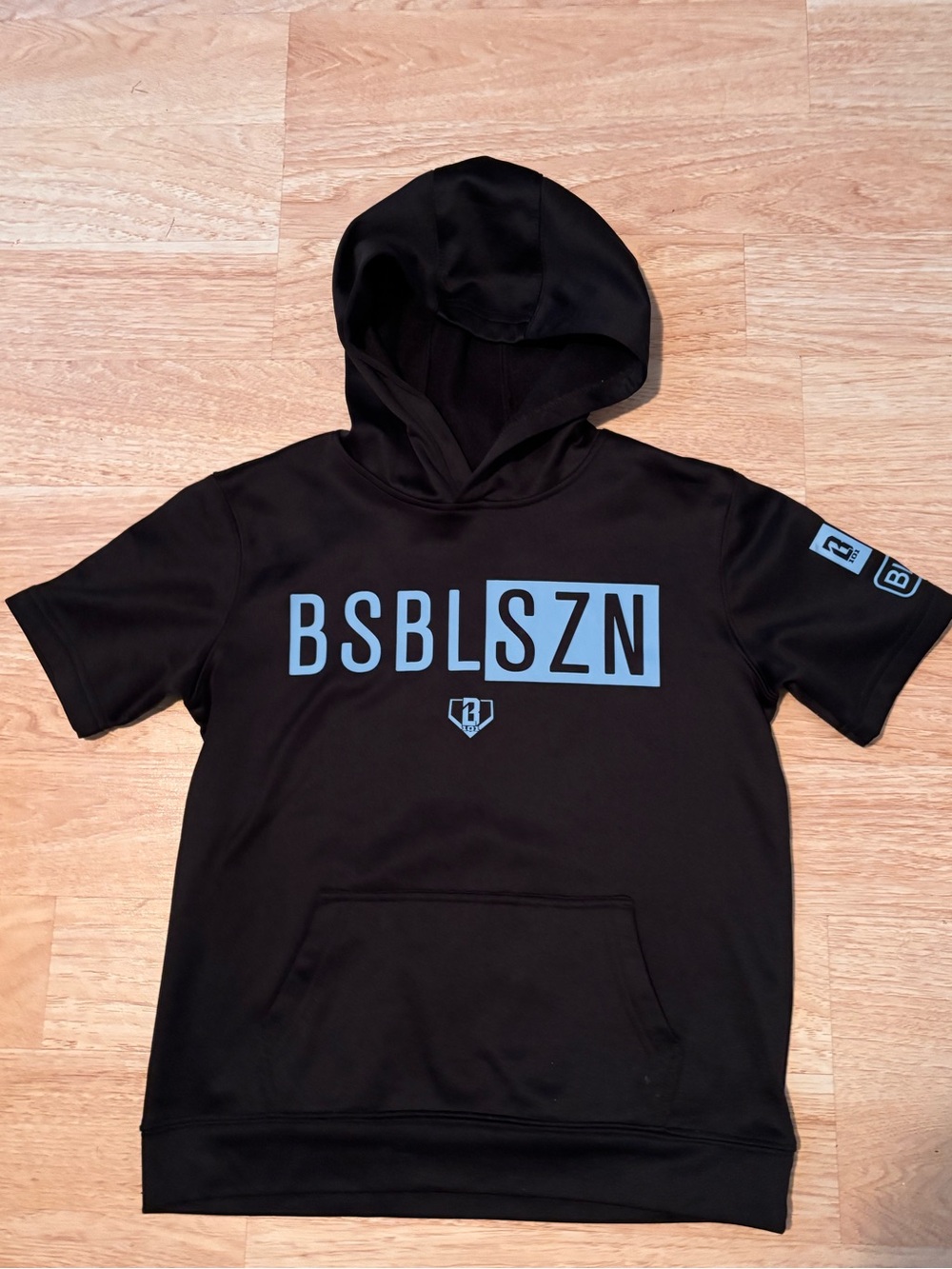 Baseball lifestyle 101 Black Short-Sleeve Hoodie youth medium